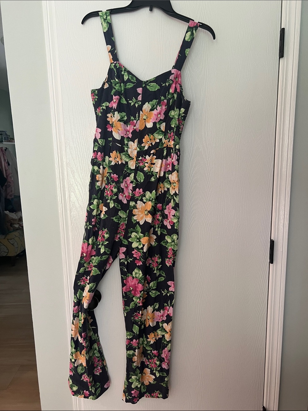 Old Navy Floral Jumpsuit with Pink, Yellow & Green Blooms